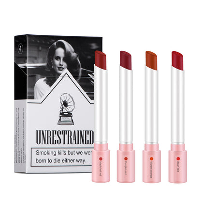 GLAMBEAUTY 4-Color Matte Lipstick Set - Long-Lasting Waterproof Formula