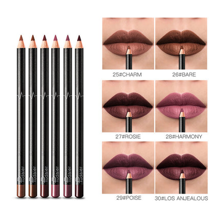 GLAMBEAUTY 36-Color Waterproof Lip Liner Set - Long-Lasting Nude Collection