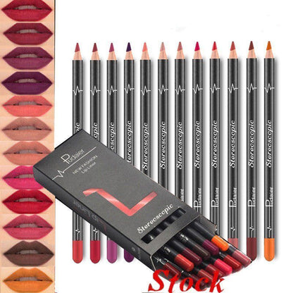 GLAMBEAUTY 36-Color Waterproof Lip Liner Set - Long-Lasting Nude Collection