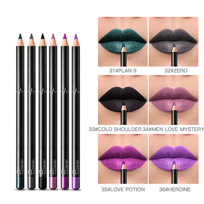 GLAMBEAUTY 36-Color Waterproof Lip Liner Set - Long-Lasting Nude Collection