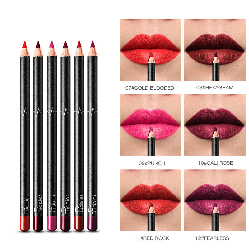 GLAMBEAUTY 36-Color Waterproof Lip Liner Set - Long-Lasting Nude Collection
