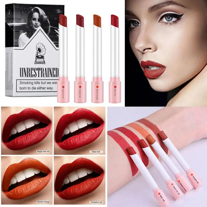 GLAMBEAUTY 4-Color Matte Lipstick Set - Long-Lasting Waterproof Formula